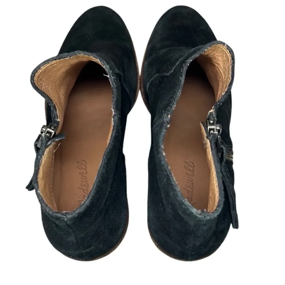Madewell - “The Janice Boot” Heel Ankle Bootie in Black Suede - Size 10. Black
